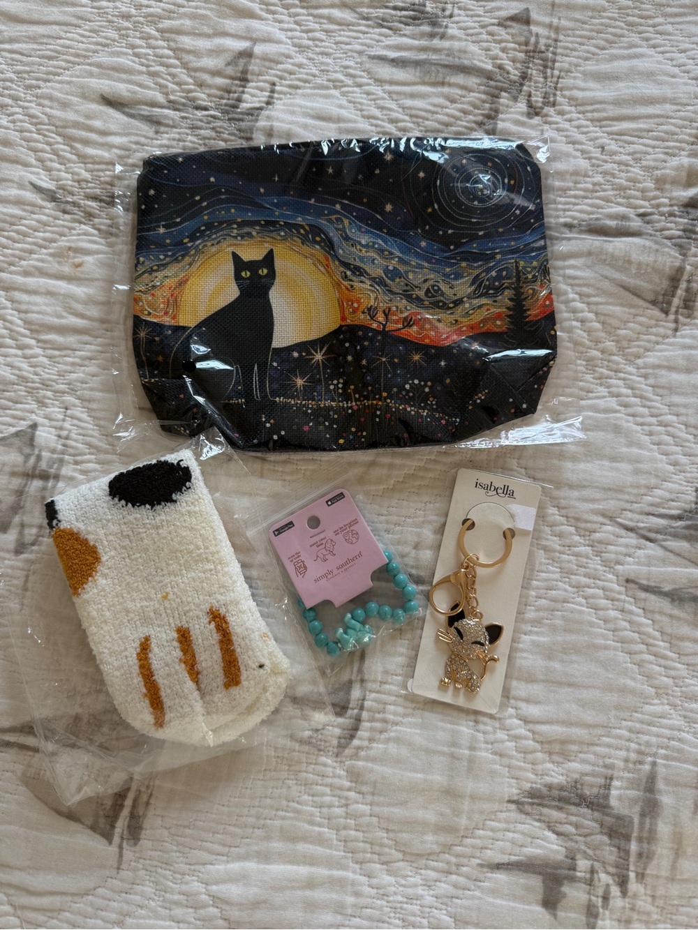 NWT Cat Starry Night Cosmetic Pouch bundle